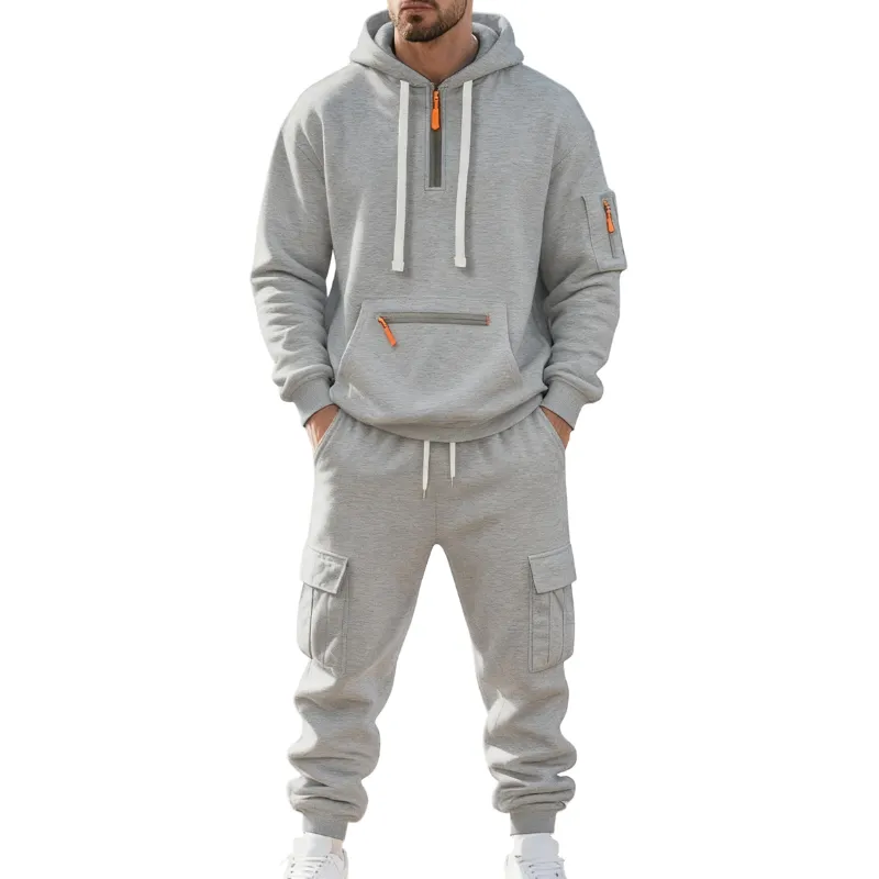 Men's 8-Pack Hoodie & Cargo Pants Tracksuit Set - 8 Colors, Only $24