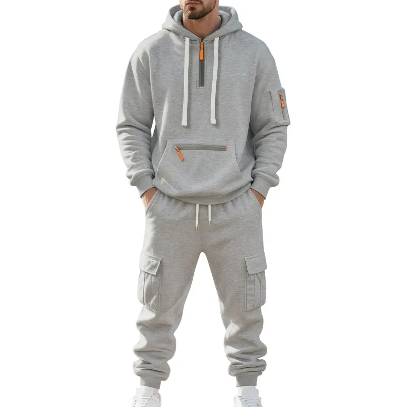 Men's 8-Pack Hoodie & Cargo Pants Tracksuit Set - 8 Colors, Only $24