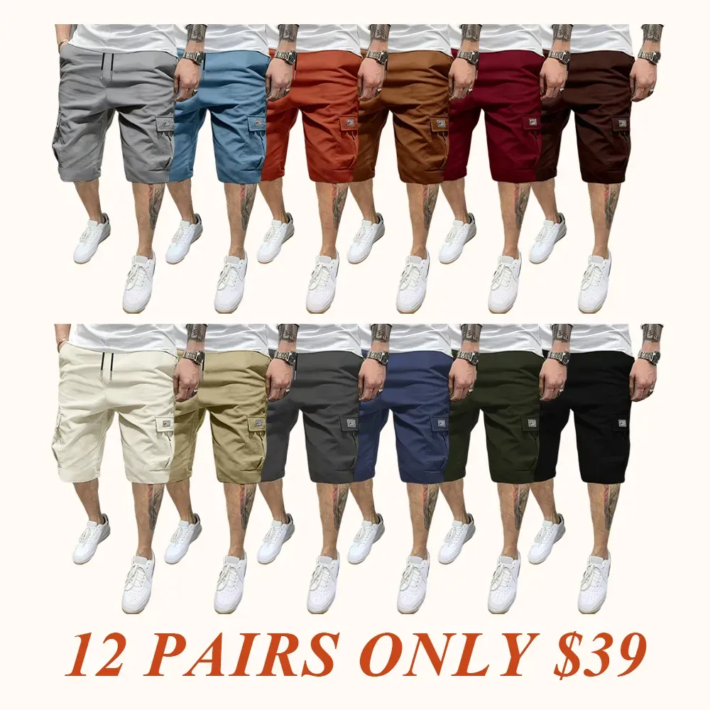 Men's Shorts Set - Slanted Pockets - Versatile Casual Wear