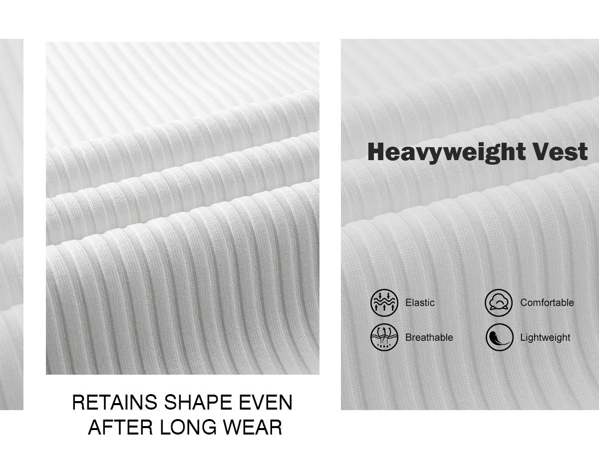 STREVATE Men’s Wide Strap Ribbed Tank Top, High Stretch Breathable Muscle Tank, Heavyweight Drapey Fit Gym & Casual Sleeveless Shirt