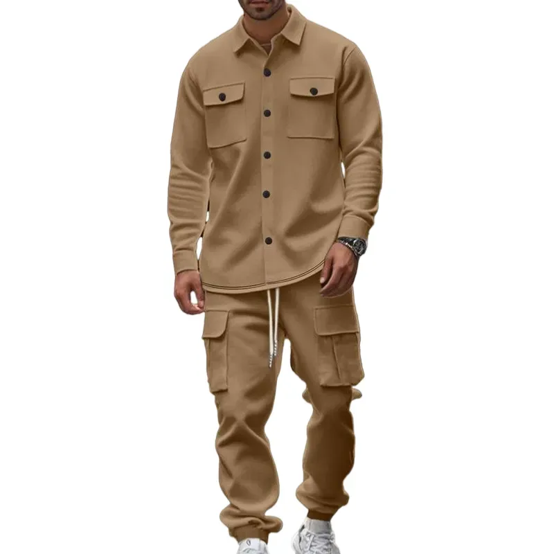 8-Pack Mens Shirt Jacket & Cargo Pants Sets  Only $24 (All Colors Included)