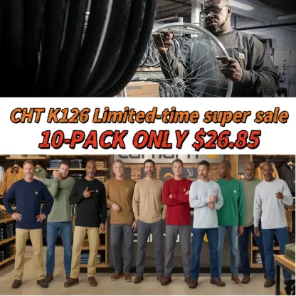 🔥Last Day Promotion!CHT Men's K126 Workwear Loose Fit Heavyweight Short-Sleeve Pocket T-Shirt (Also Available in Big & Tall)