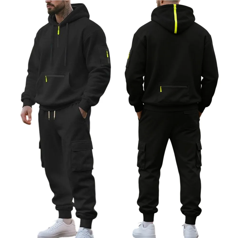 Men's 8-Pack Hoodie & Cargo Pants Tracksuit Set - 8 Colors, Only $24