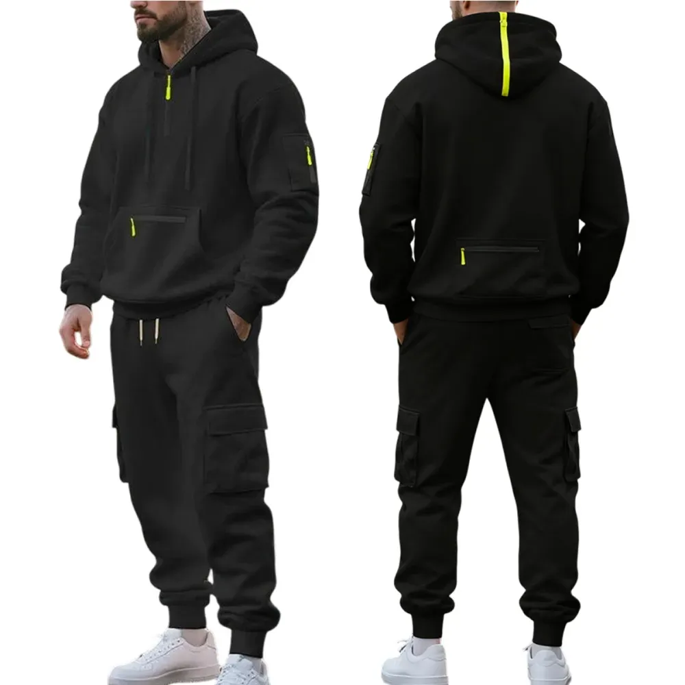 Men's 8-Pack Hoodie & Cargo Pants Tracksuit Set - 8 Colors, Only $24