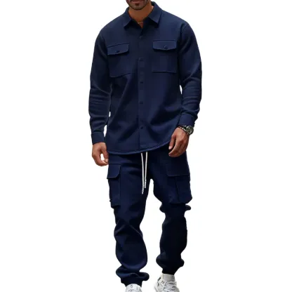8-Pack Mens Shirt Jacket & Cargo Pants Sets  Only $24 (All Colors Included)