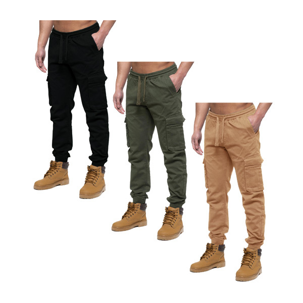 Men's 3Pc Elasticated Combat Casual Pants