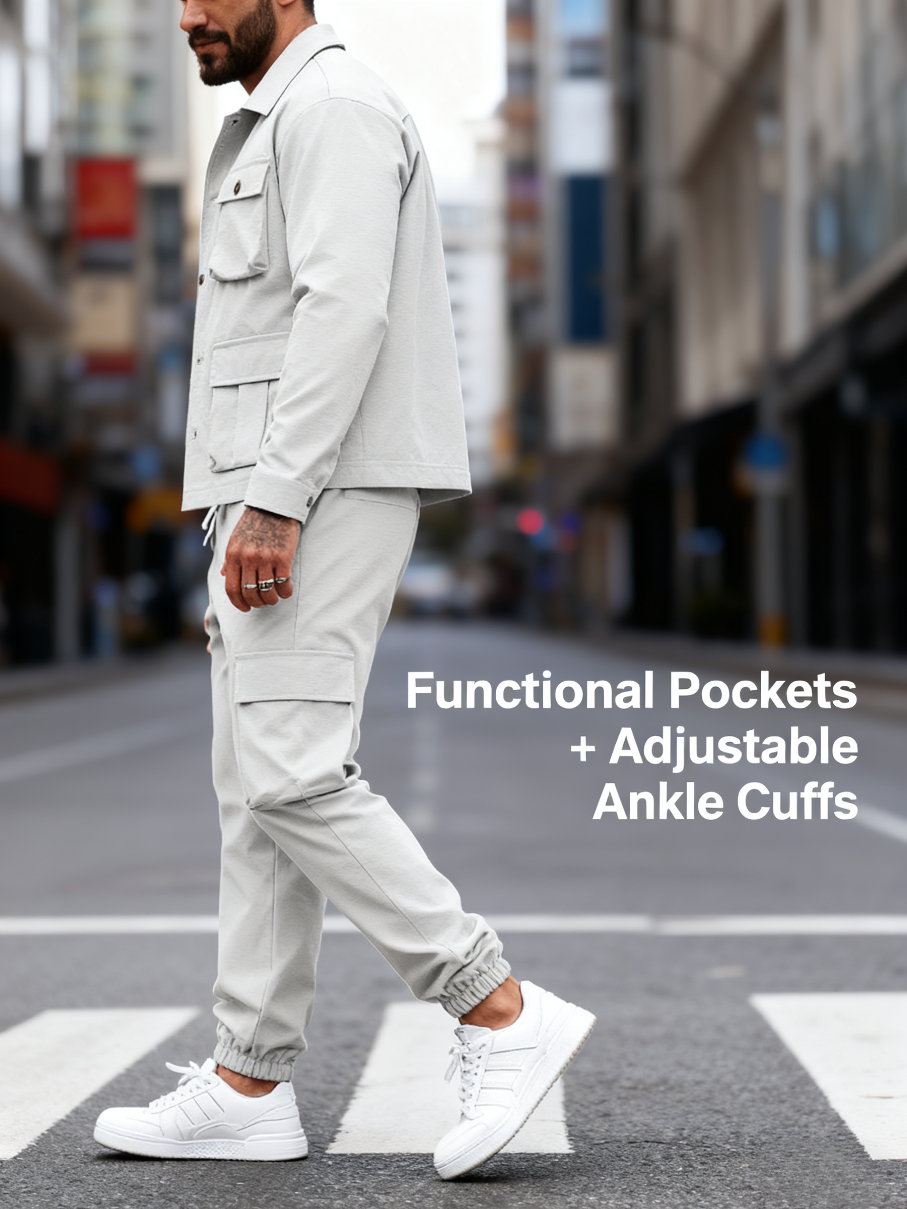 Factory Clearance! Men's Solid Color Two-Piece Set — Button-Up Shirt & Pants, Casual Long Sleeve Workwear Outfit for Spring & Fall