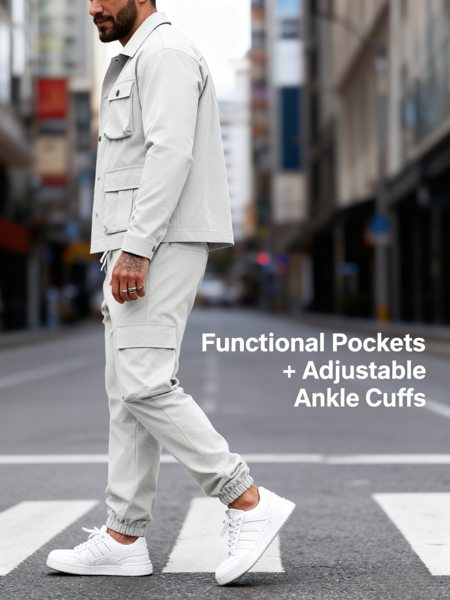 Factory Clearance! Men's Solid Color Two-Piece Set — Button-Up Shirt & Pants, Casual Long Sleeve Workwear Outfit for Spring & Fall