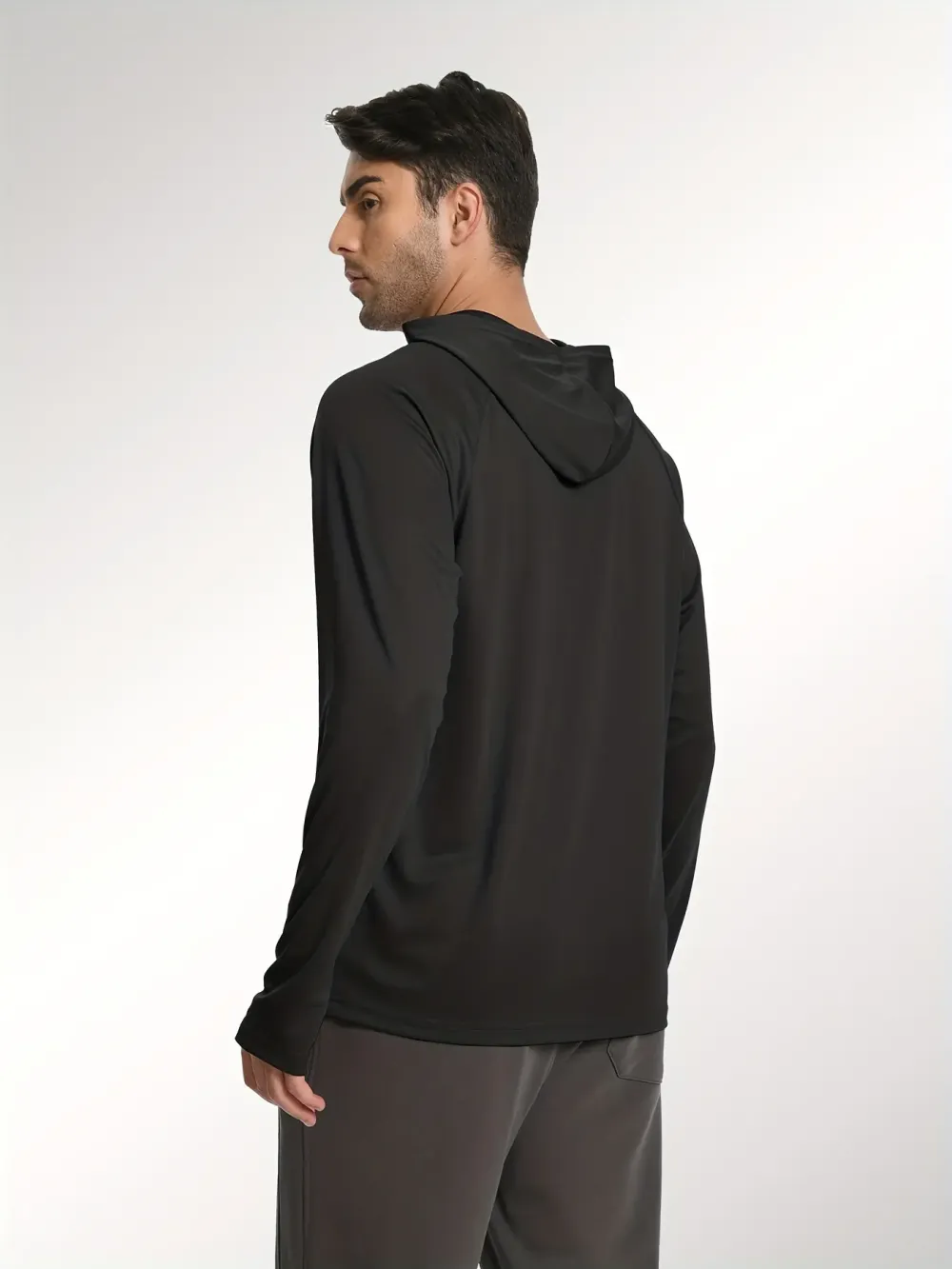 Men's Athletic Hooded Long Sleeves-Quick Dry Running Shirts