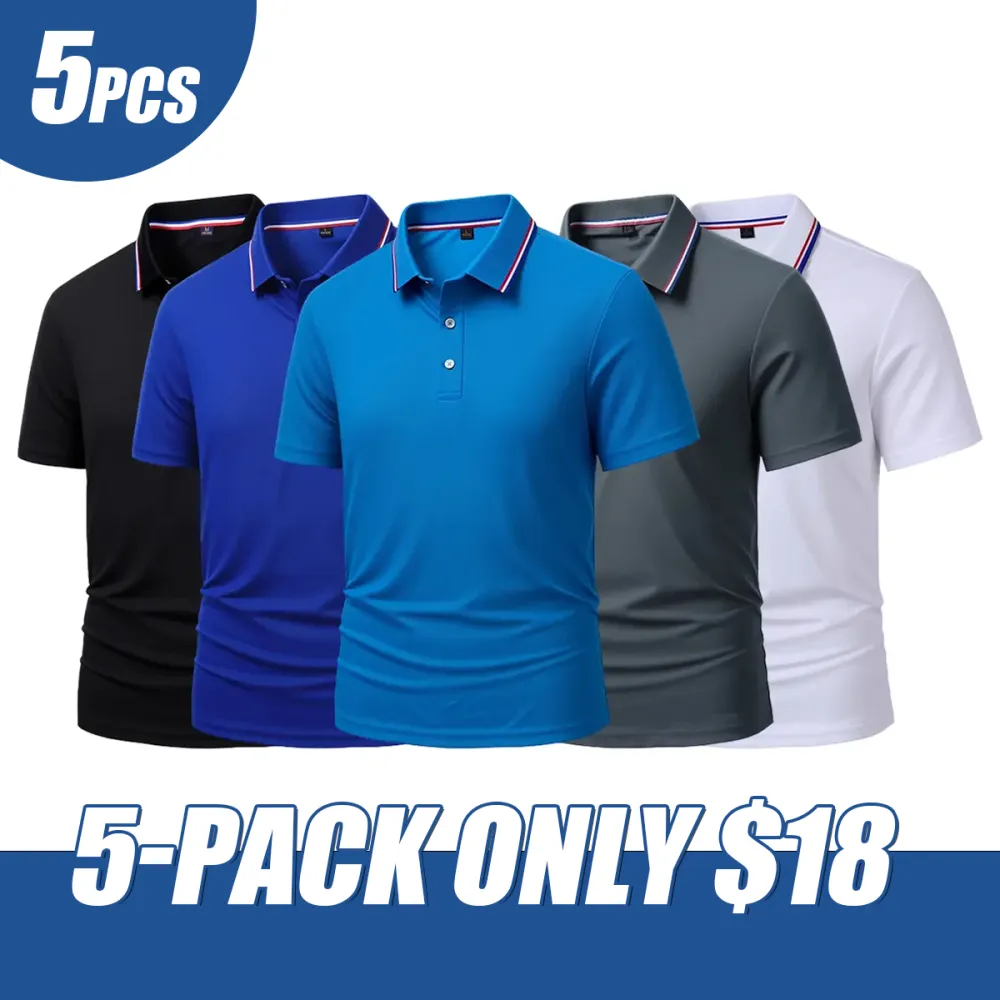 Men's Dry Fit Moisture Fabric Polo Collar Shirt