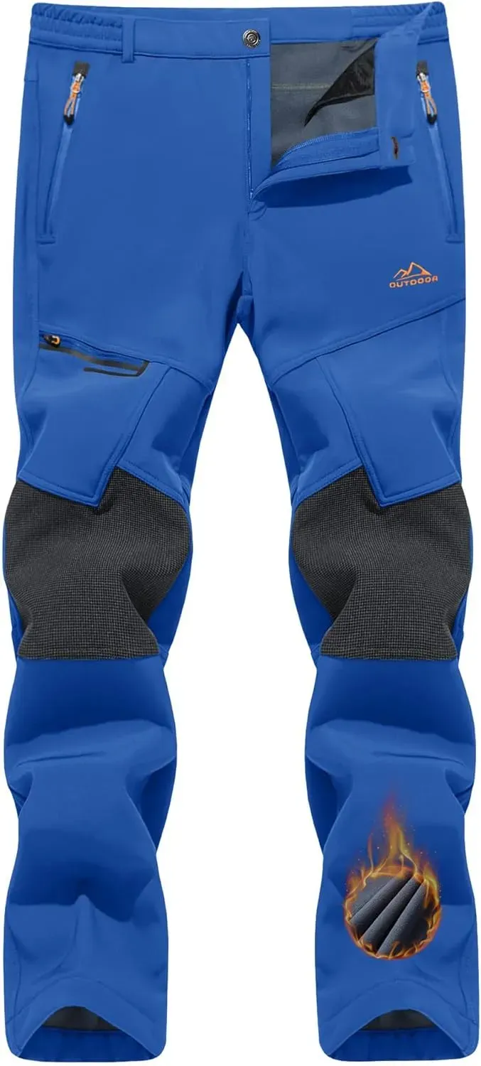 Men's Snow Ski Pants Winter Fleece Lined Pants for Mens