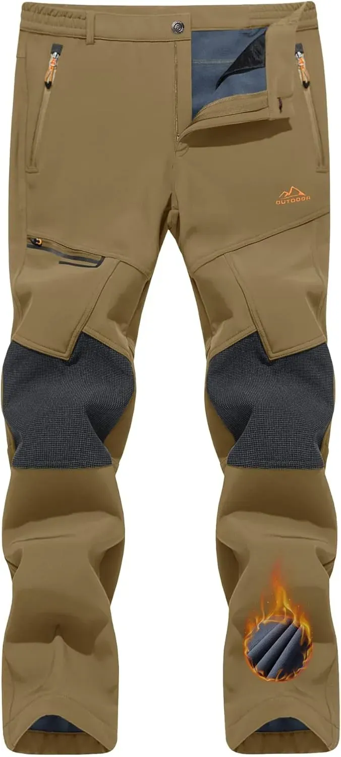 Men's Snow Ski Pants Winter Fleece Lined Pants for Mens