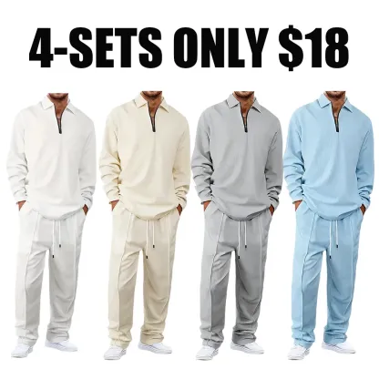 Men's solid color checkered casual suit