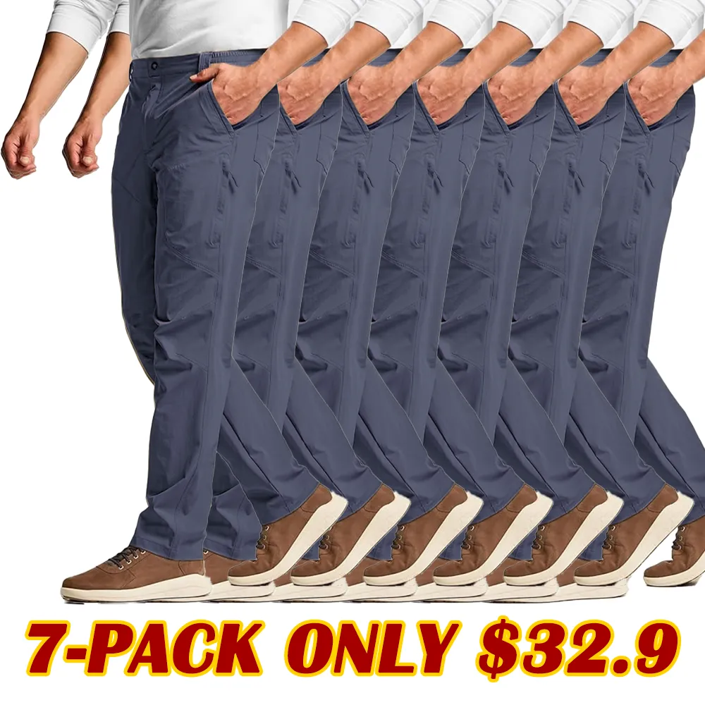 Men's Vent Stretch Pants, Quick Dry Lightweight Casual Cargo Pants, Water Resistant Straight-Fit Utility Work Pants