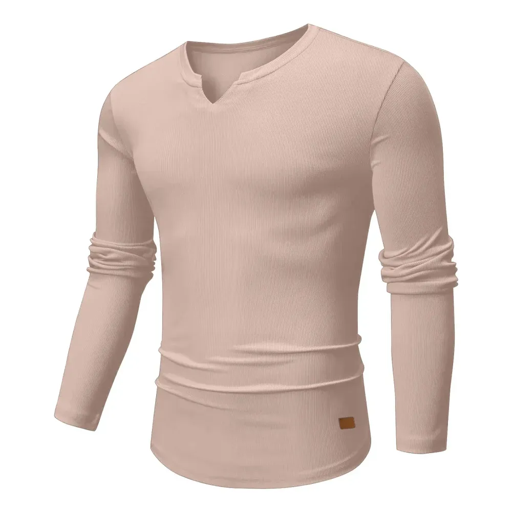 Men's Plain Casual Muscle Shirts for Men Slim Fitted