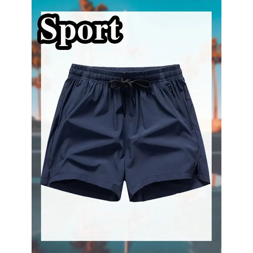 Gym Shorts Quick Dry Breathable Running Athletic Shorts with Zipper Pocket