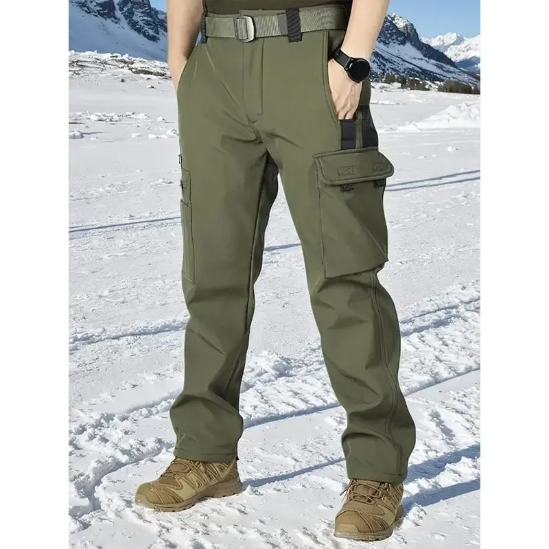 Men’s Tactical Fleece Pants: Multi-Pocket, Windproof Warm (Soft Shell, Fall/Winter)