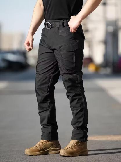 Men's Flex Stretch Tactical Pants, Water Resistant Ripstop Cargo Pants