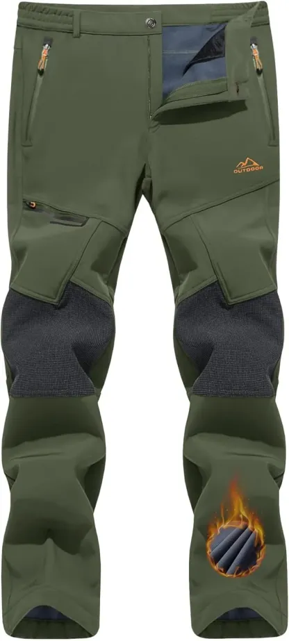 Men's Snow Ski Pants Winter Fleece Lined Pants for Mens