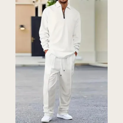 Men's solid color checkered casual suit