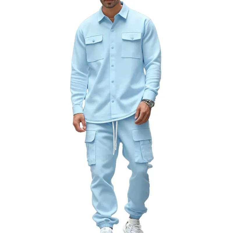 8-Pack Mens Shirt Jacket & Cargo Pants Sets  Only $24 (All Colors Included)