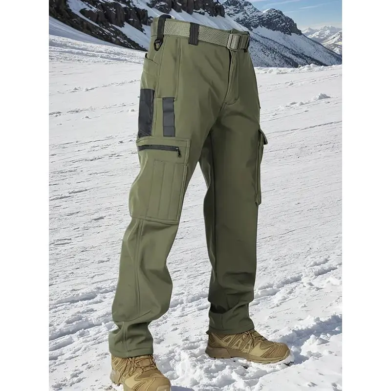 Men’s Tactical Fleece Pants: Multi-Pocket, Windproof Warm (Soft Shell, Fall/Winter)
