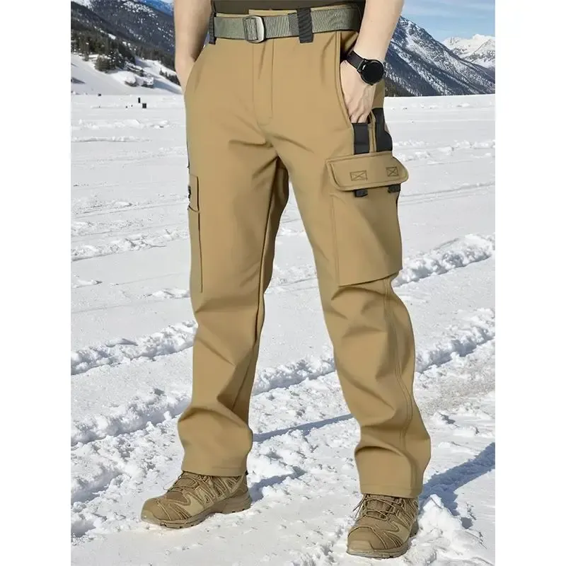Men’s Tactical Fleece Pants: Multi-Pocket, Windproof Warm (Soft Shell, Fall/Winter)