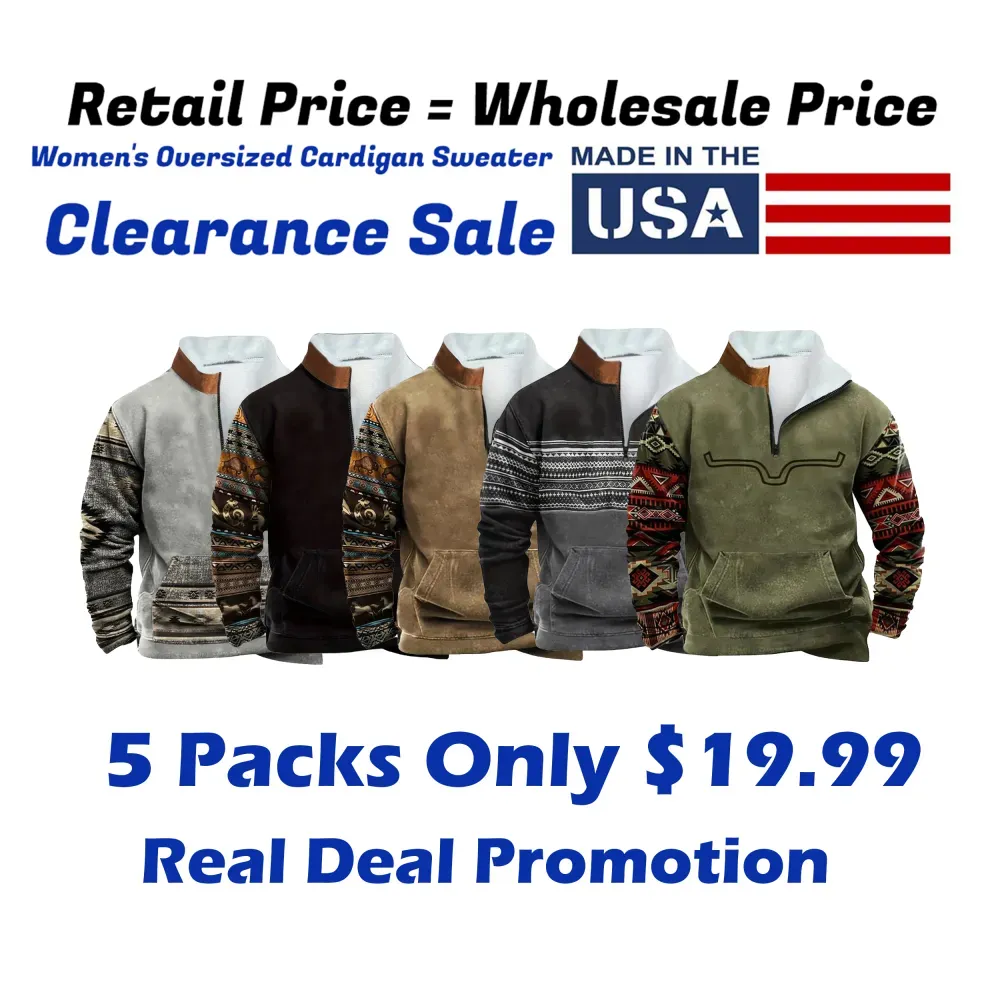 Men’s Ethnic Pattern Zip-Up Fleece Hoodie – Warm. Stylish. One-of-a-Kind. 🔥 Limited-Time Offer — 40% OFF This Week Only!