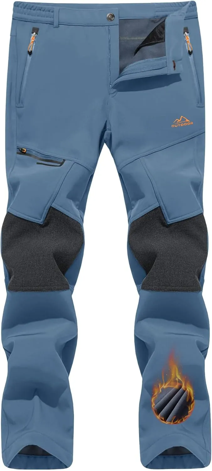 Men's Snow Ski Pants Winter Fleece Lined Pants for Mens
