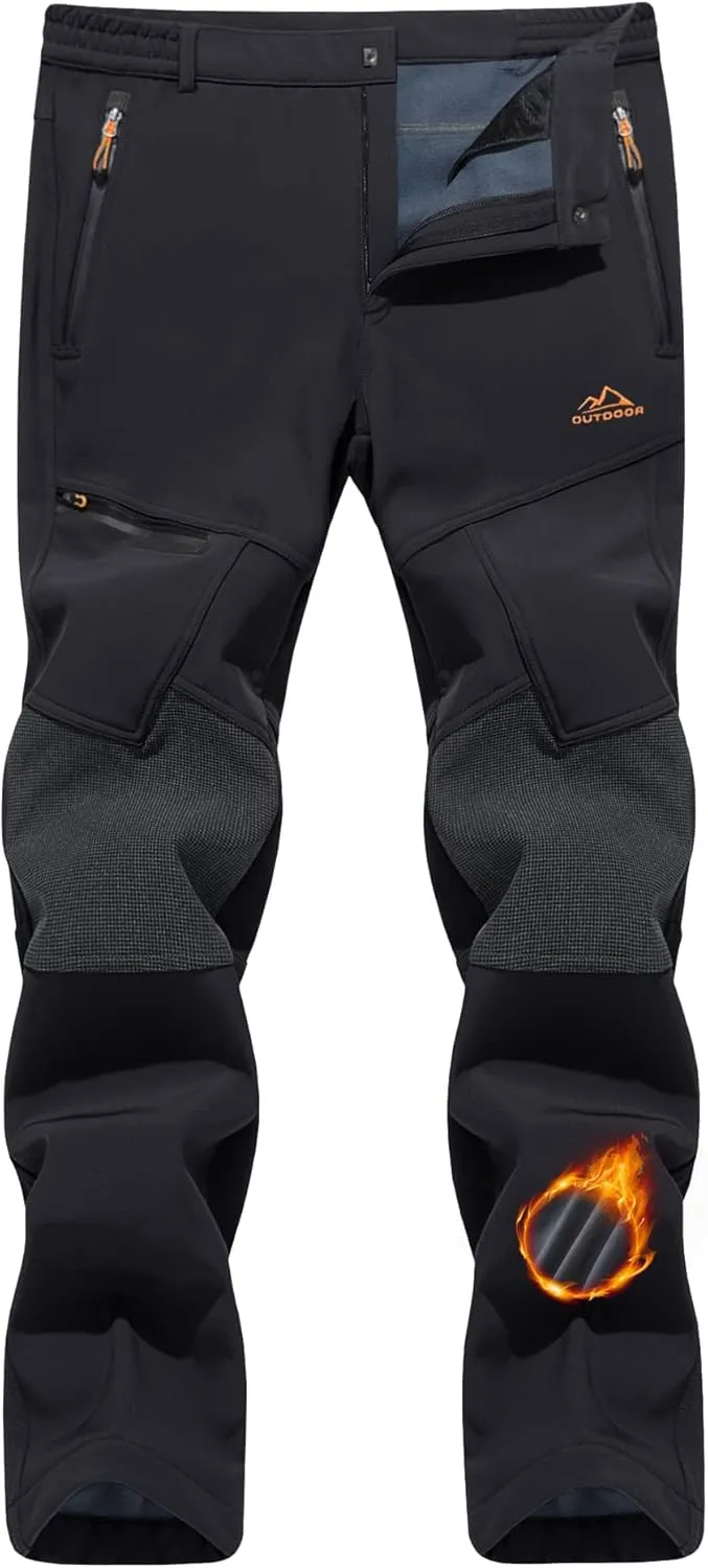 Men's Snow Ski Pants Winter Fleece Lined Pants for Mens