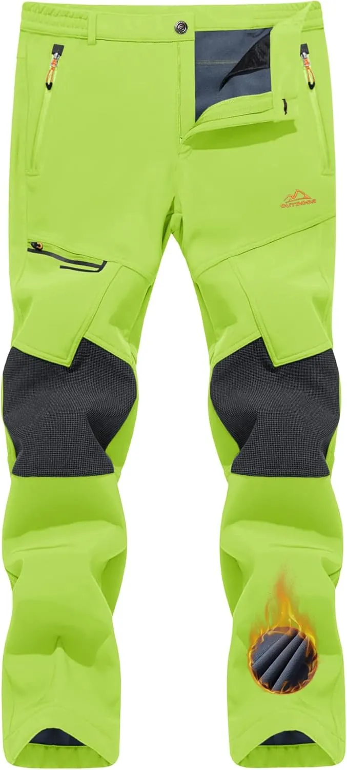 Men's Snow Ski Pants Winter Fleece Lined Pants for Mens