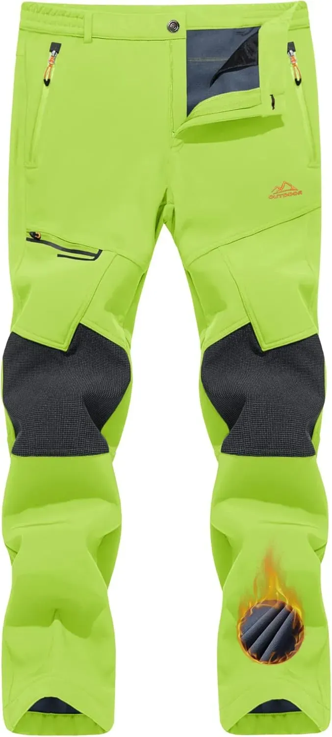 Men's Snow Ski Pants Winter Fleece Lined Pants for Mens