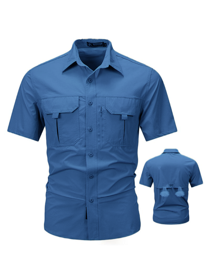 🔥12-Pack Men‘s Patched Quick-Dry Short Sleeve Shirt