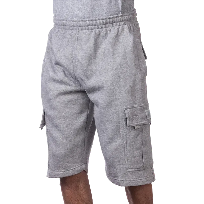 Men's Heavyweight Fleece Cargo Shorts 6 Pockets Relaxed Fit Sweat Shorts