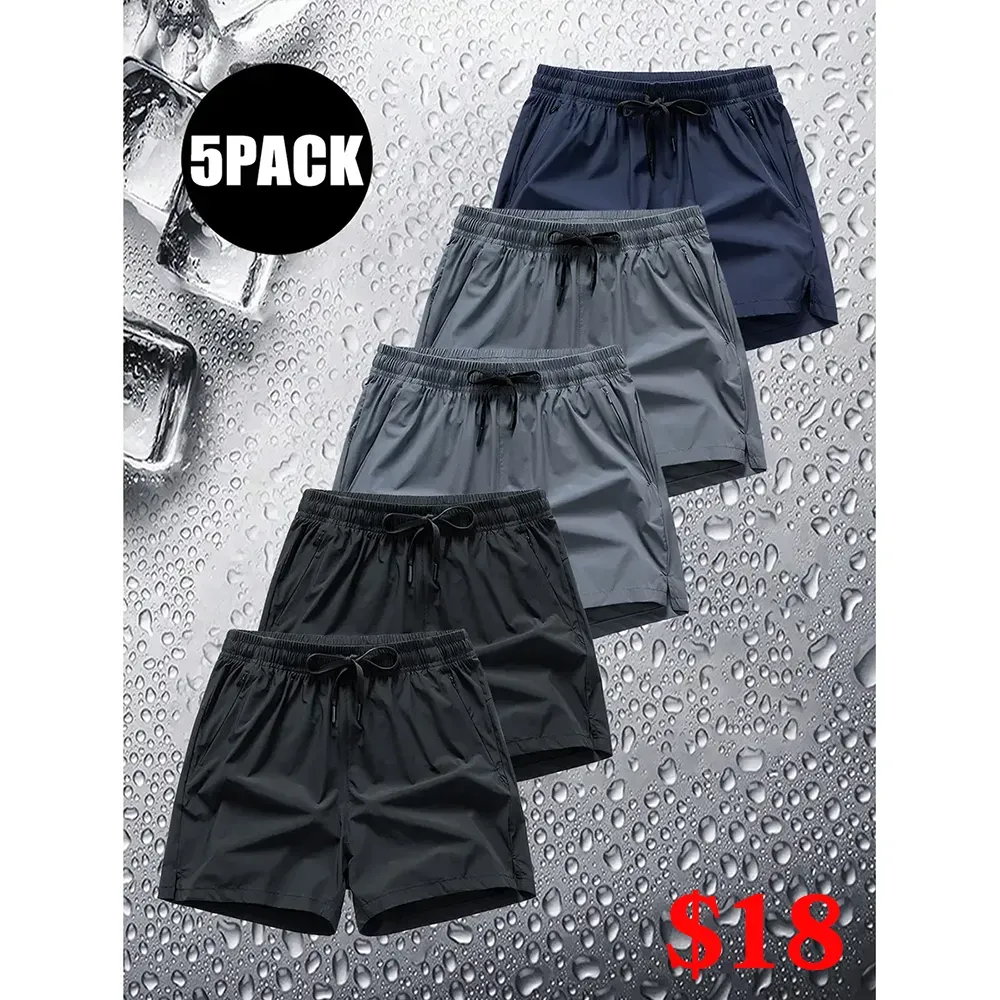 Gym Shorts Quick Dry Breathable Running Athletic Shorts with Zipper Pocket