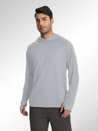 Men's Athletic Hooded Long Sleeves-Quick Dry Running Shirts
