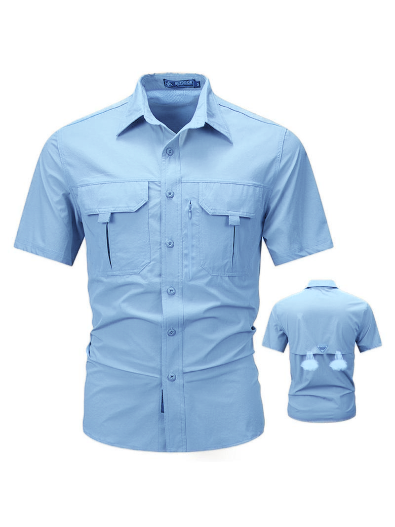 🔥12-Pack Men‘s Patched Quick-Dry Short Sleeve Shirt