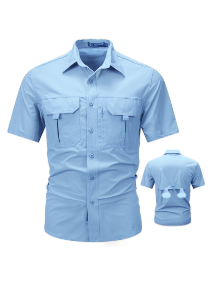 🔥12-Pack Men‘s Patched Quick-Dry Short Sleeve Shirt