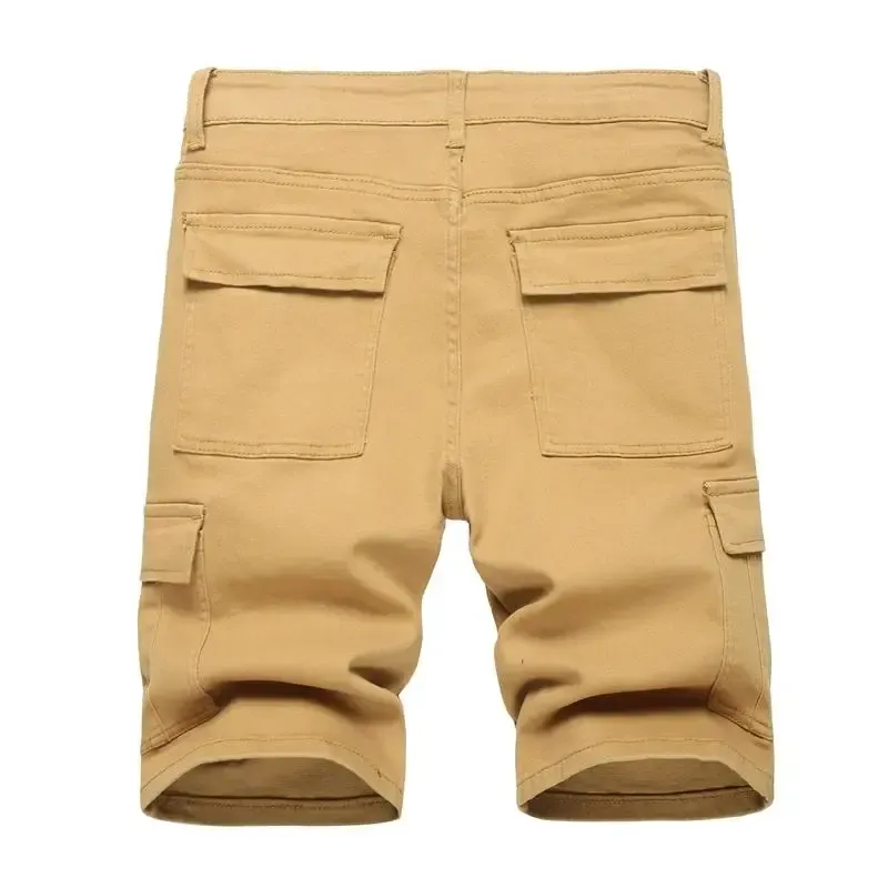 Men's Ripped Denim Shorts, Stretch, Distressed Street Style