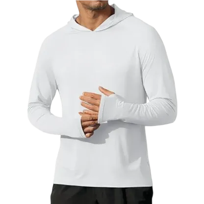 Men's Athletic Hooded Long Sleeves-Quick Dry Running Shirts