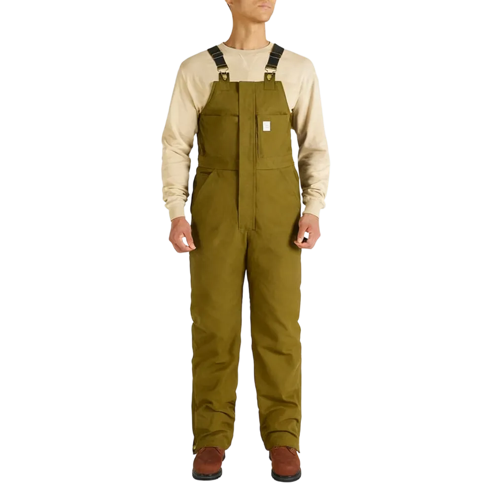 Men's Cold-Weather Insulated Bib Overalls - Loose-Fit Canvas + Tool Pockets