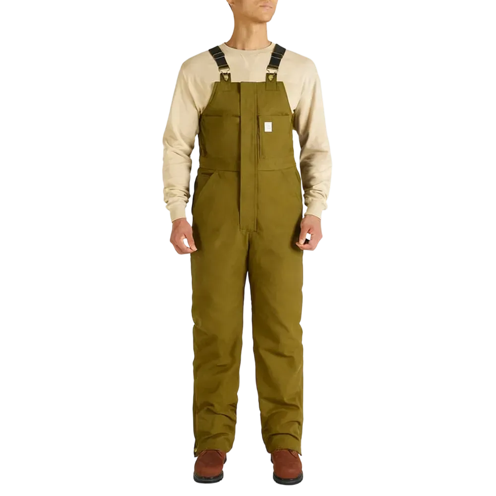 Men's Cold-Weather Insulated Bib Overalls - Loose-Fit Canvas + Tool Pockets