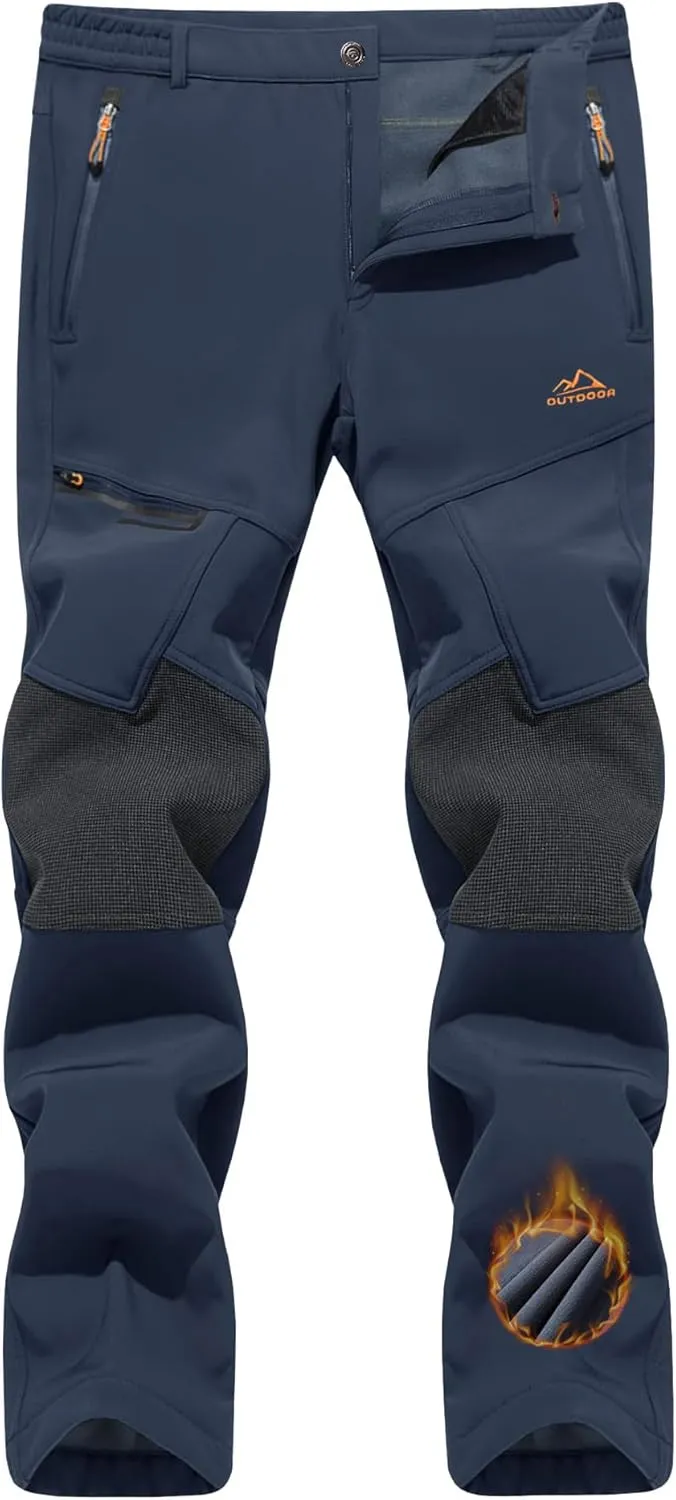 Men's Snow Ski Pants Winter Fleece Lined Pants for Mens
