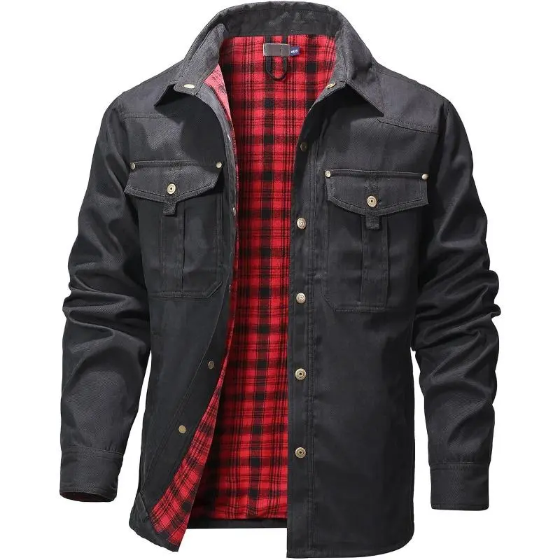 Men's Flannel Lined Shacket Jacket