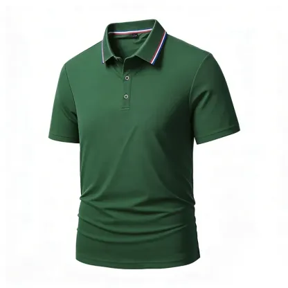 Men's Dry Fit Moisture Fabric Polo Collar Shirt