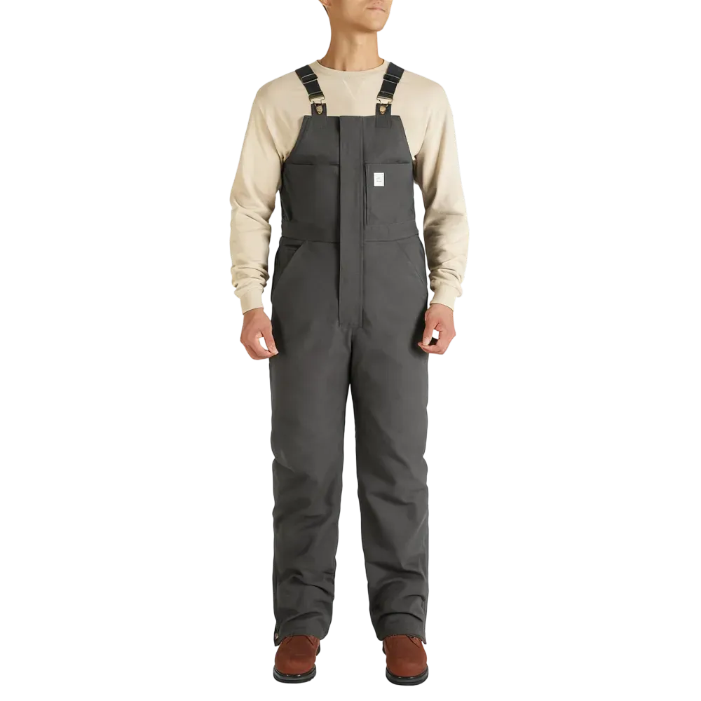 Men's Cold-Weather Insulated Bib Overalls - Loose-Fit Canvas + Tool Pockets