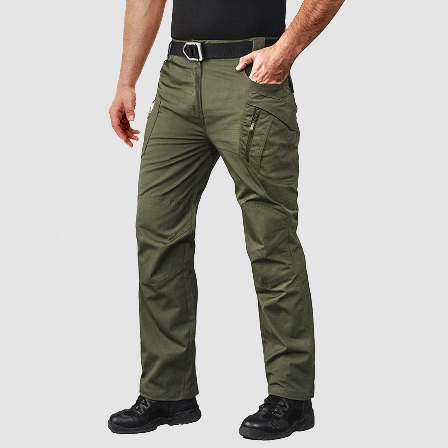 7-parks Men's Tactical Pants with 9 Pockets Rip-Stop Work Hiking Pants