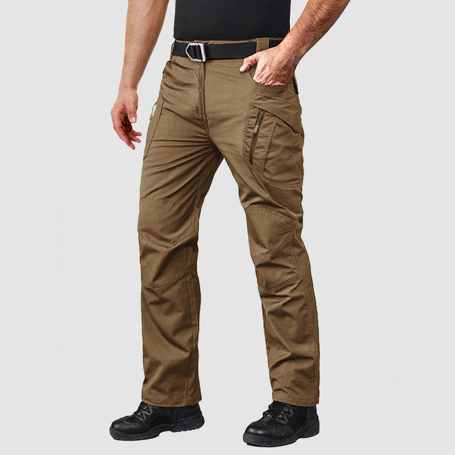 7-parks Men's Tactical Pants with 9 Pockets Rip-Stop Work Hiking Pants