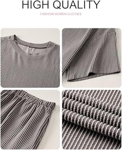 🔥Flash Sale⚡Women's Solid Twisted Ribbed Knit Textured Pocket Shorts Set, Ladies Summer Clothes for Daily Wear