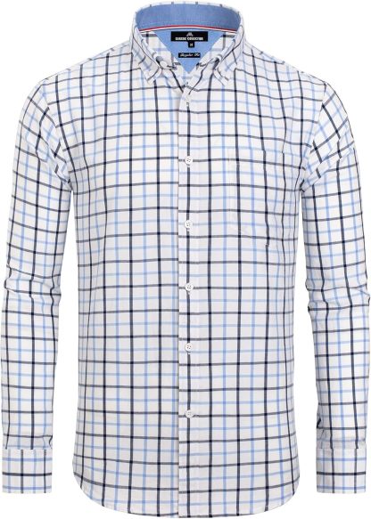 Clearance sale! Men's Plaid Button Down Shirts Cotton Long Sleeve Dress Shirts Regular Fit Gingham Shirts